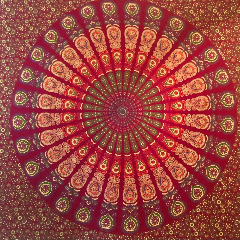 Large peacock paisley bohemian wall tapestry